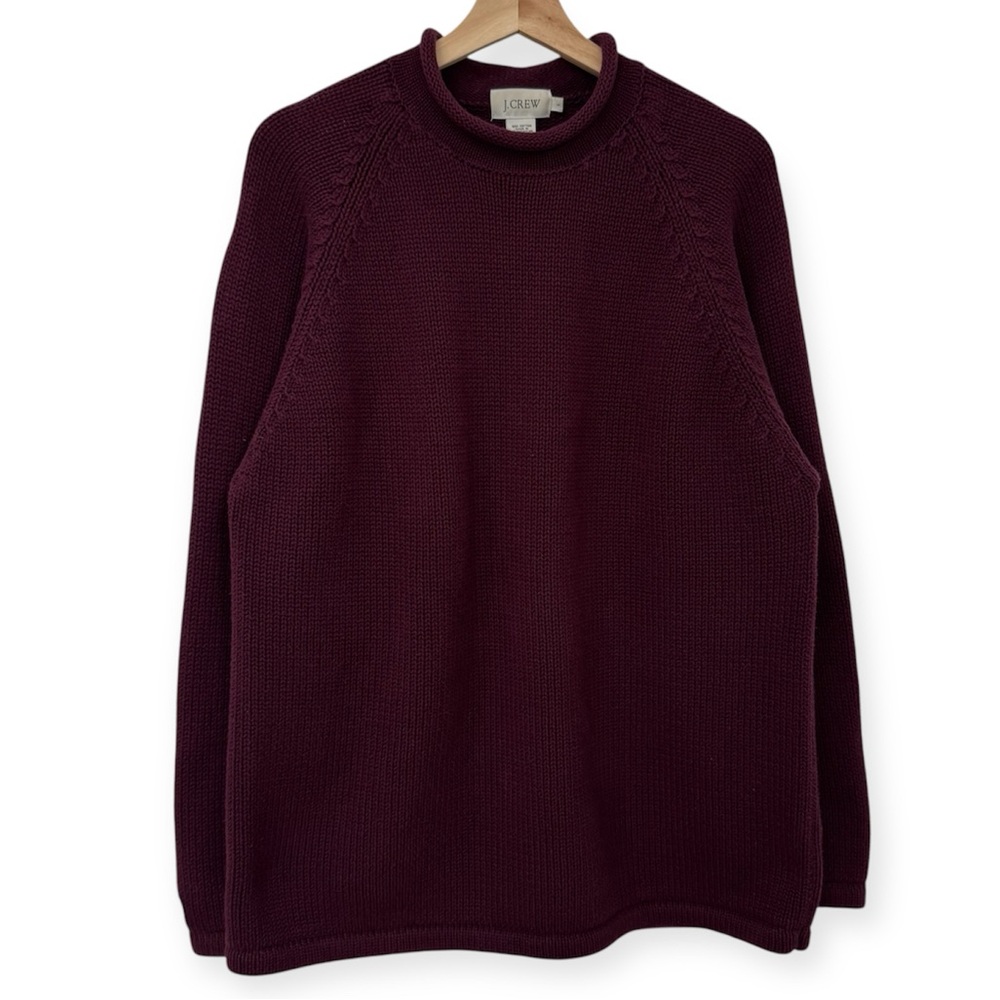 J. Crew Vintage Men's Roll Neck Sweater - Deep Burgundy / Oxblood
